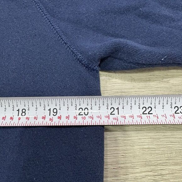 Vtg Morning Sun Collared Sweatshirt White Red Flowers Size L USA Blue Hanes - Picture 6 of 7